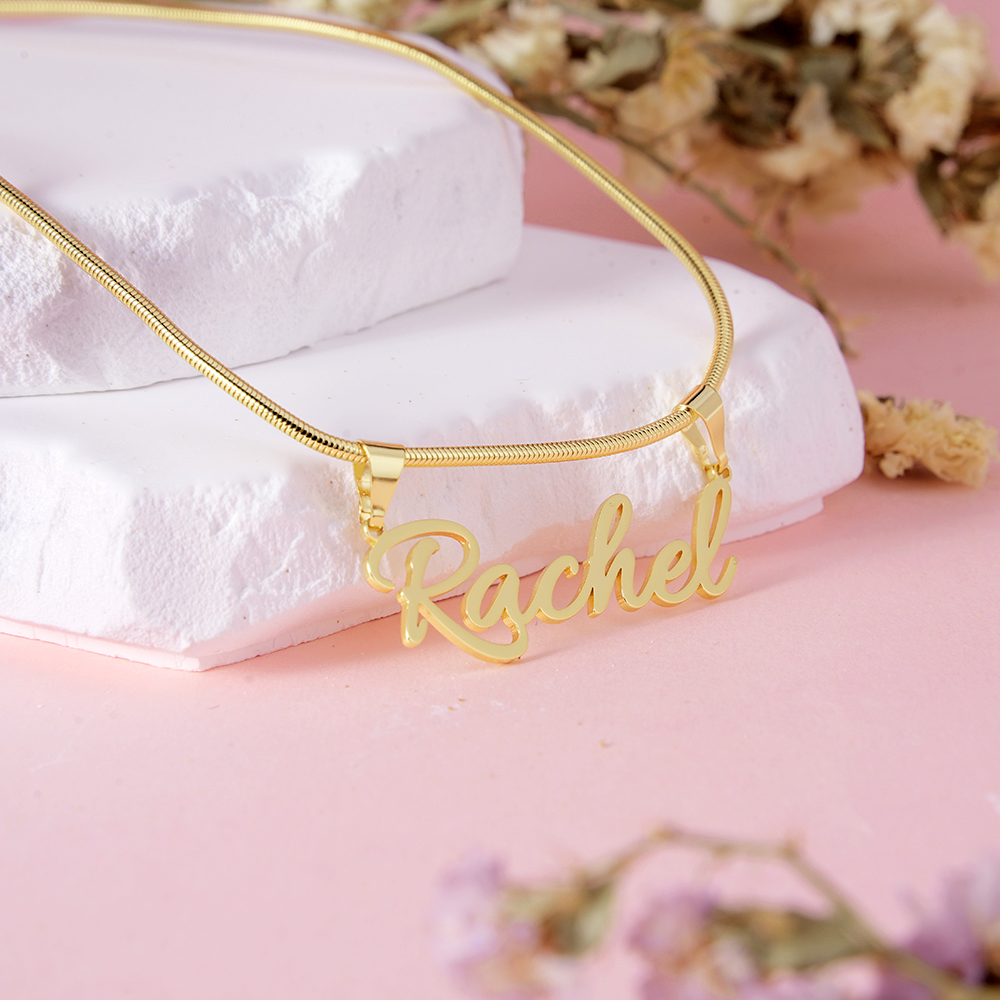 Snake Chain Custom Gold Plated Name Necklace