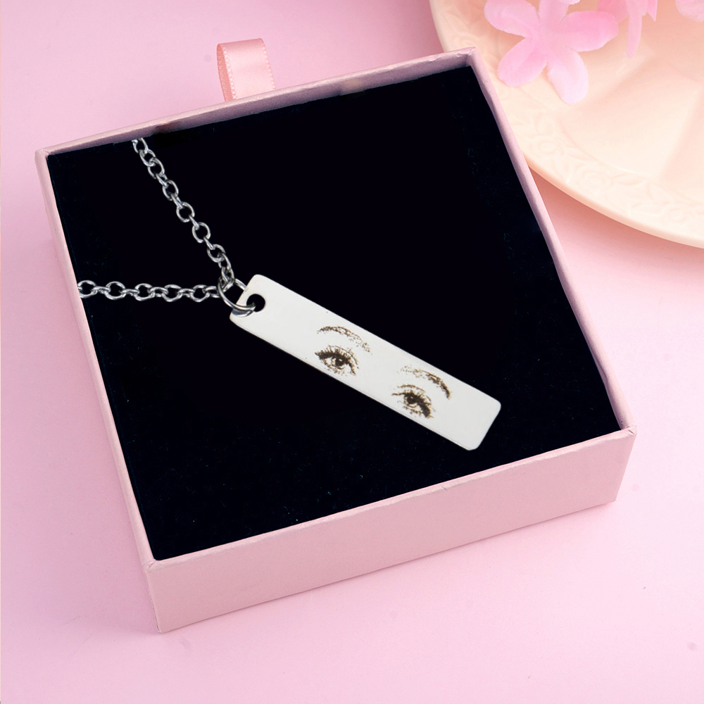 Personalized Eye Engraved Photo Necklace
