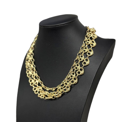 Nugget Puffed Heart Mariner Link Chain Heart Necklace