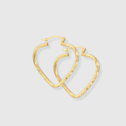 Heart Hoop Earrings Gold Plated Earrings