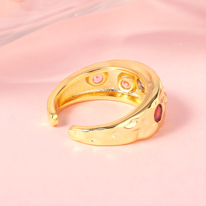 Irregular Chunky Nugget Ring Custom Birthstone Ring
