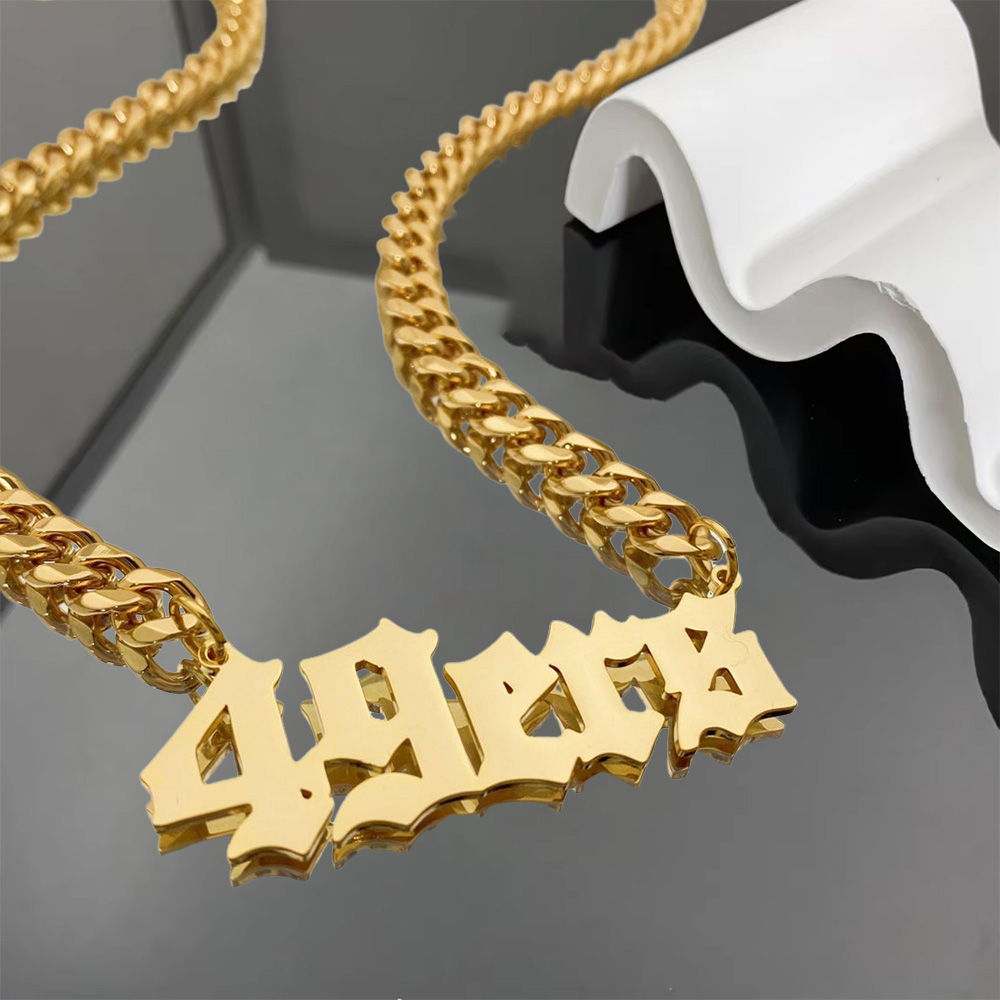 Old English Font Custom Name Necklace