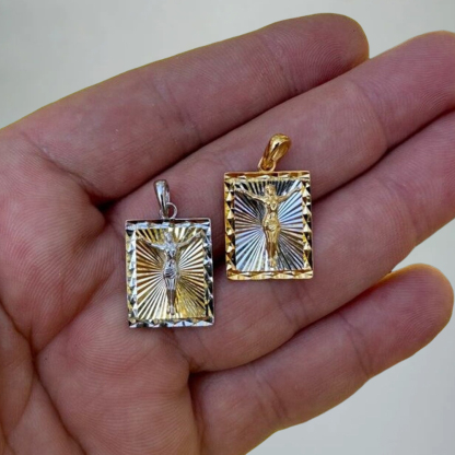 Jesus Crucifix Medallion Pendant Necklace