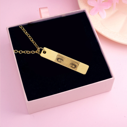 Personalized Eye Engraved Photo Necklace