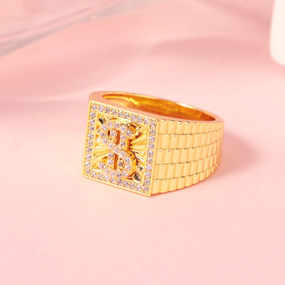 Dollar Sign Money Ring Rx Watch Band Style Zirconia Ring