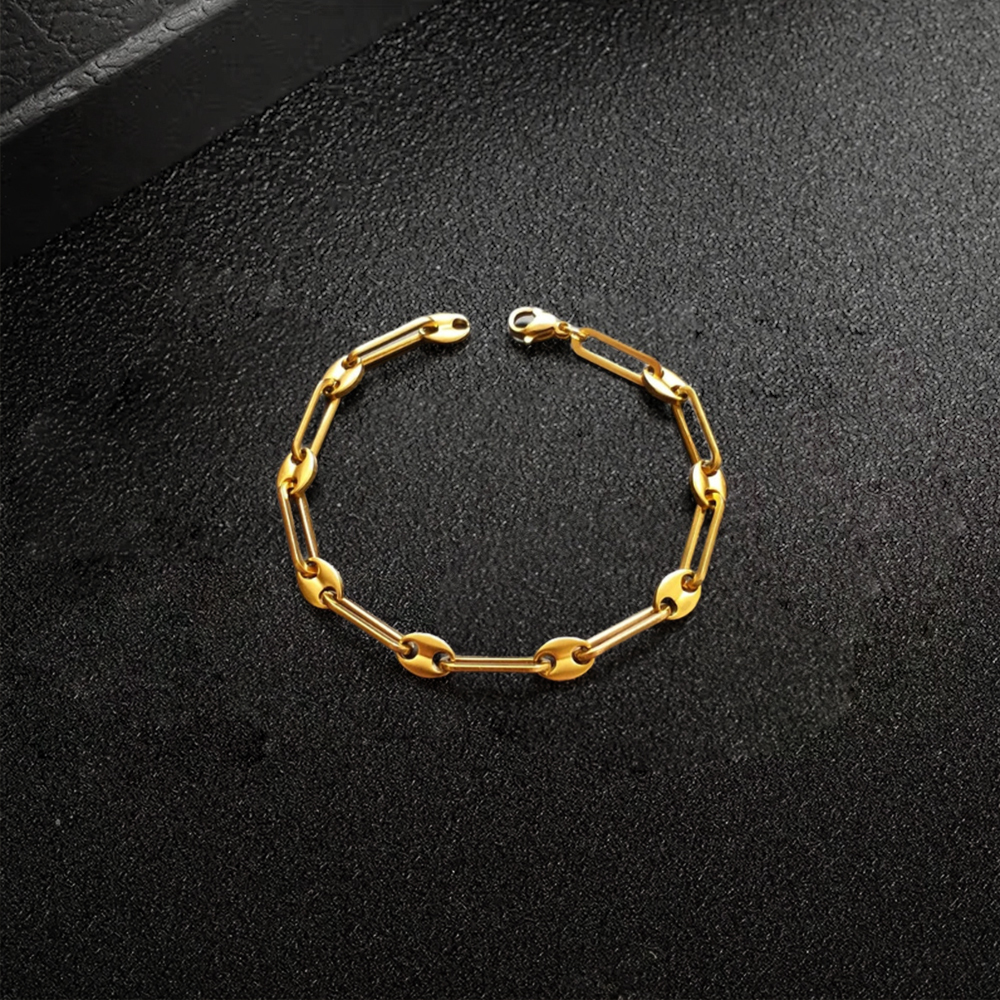 Puffed Mariner Anchor Link chain Bracelet
