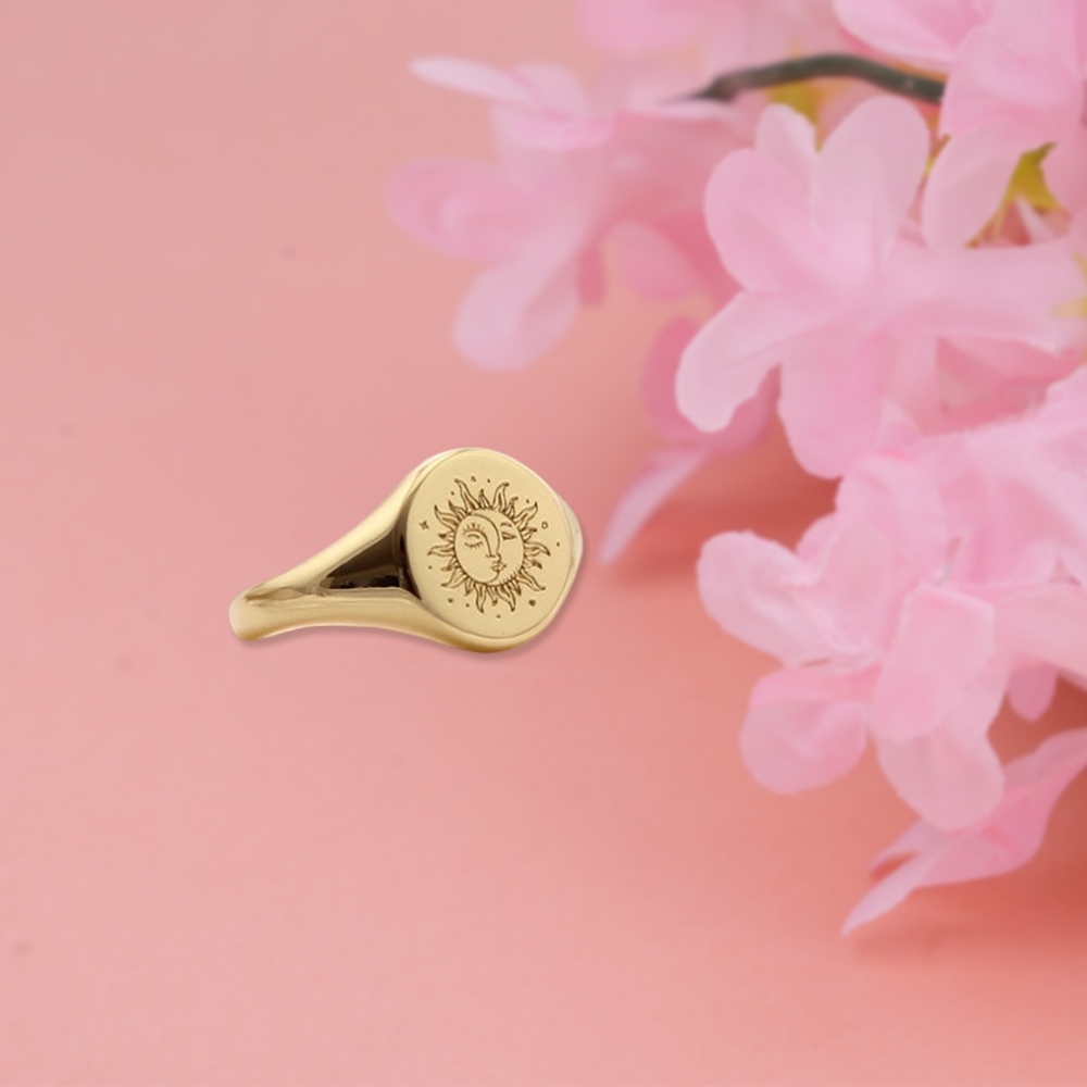 Personalized Actual Drawing Logo Ring Custom Picture Ring