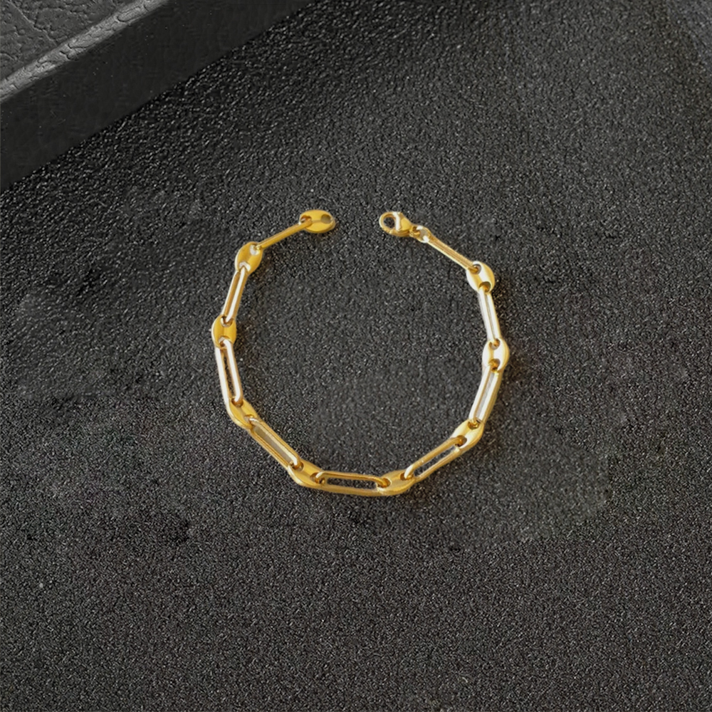 Puffed Mariner Anchor Link chain Bracelet