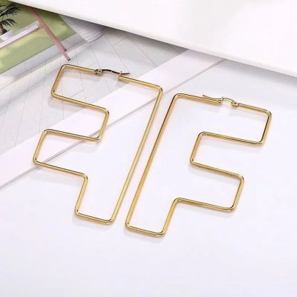 Personalized Dainty Big Initial Earrings 