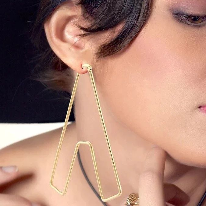 Personalized Dainty Big Initial Earrings 