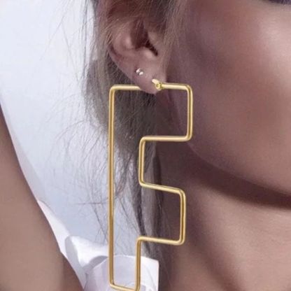 Personalized Dainty Big Initial Earrings 