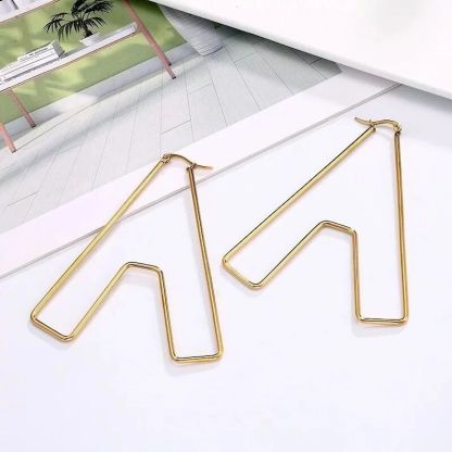 Personalized Dainty Big Initial Earrings 