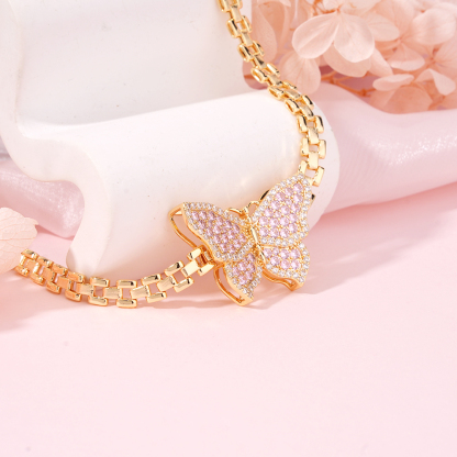 6.5mm RX Chain with Butterfly Pendant RX Style Necklace 