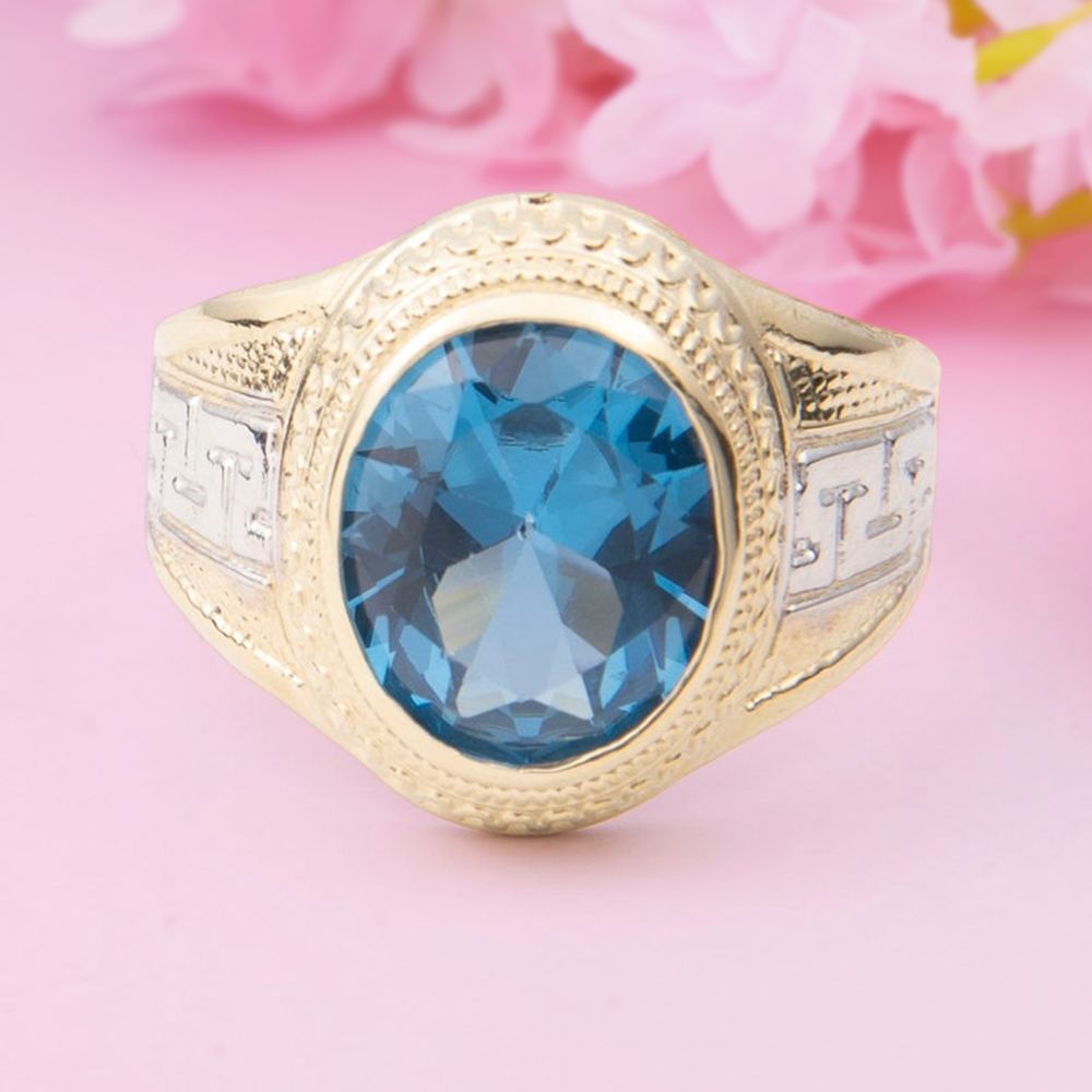 Round Birthstone Ring Custom Gold Plated Ring