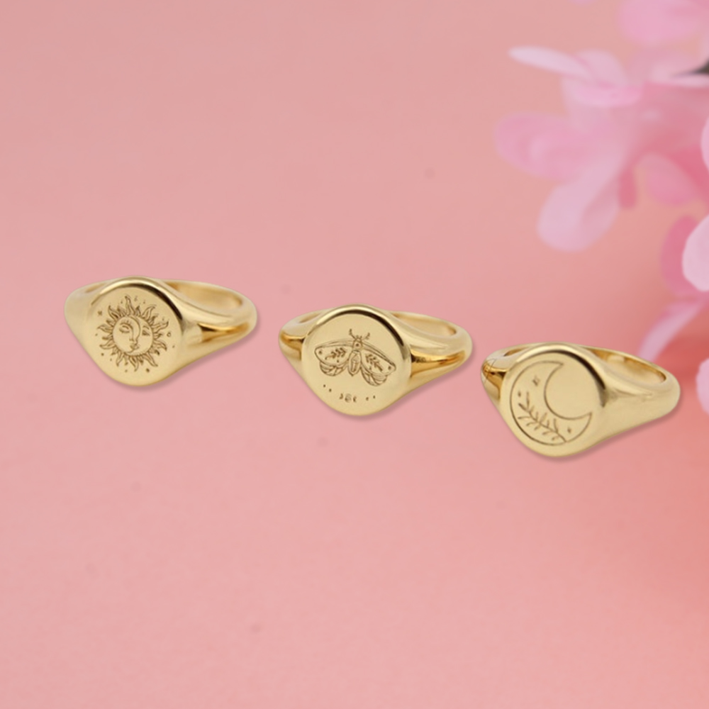 Personalized Actual Drawing Logo Ring Custom Picture Ring