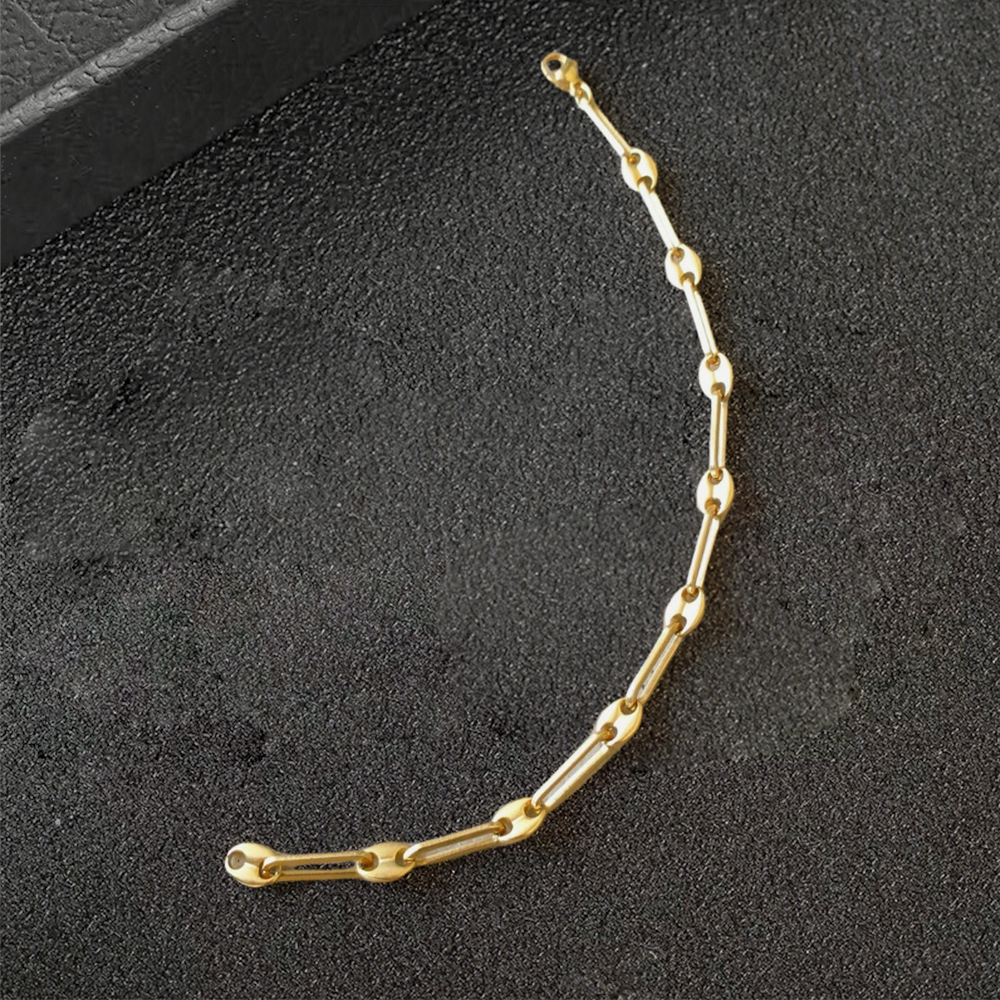 Puffed Mariner Anchor Link chain Bracelet