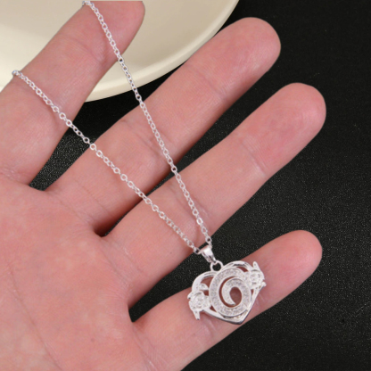 Personalized Diamond Heart Initial Necklaces