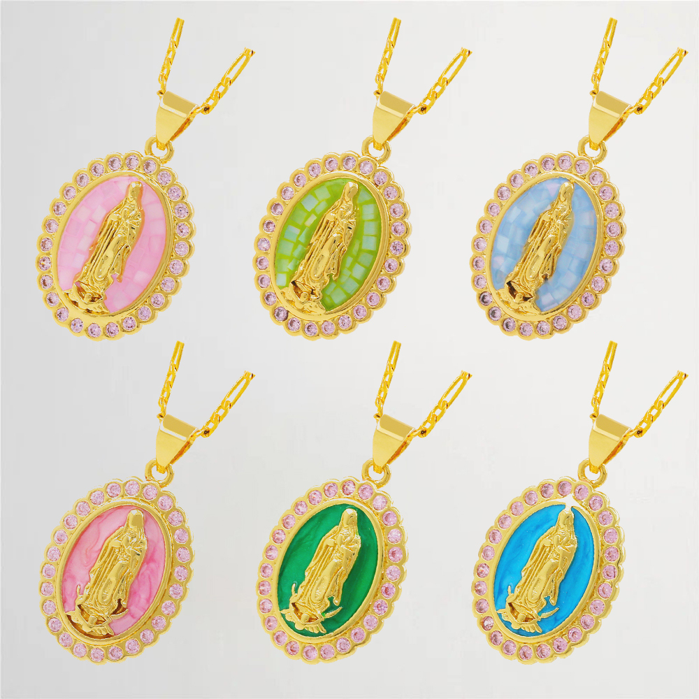 Virgin Mary Charm Gold Plated Necklace