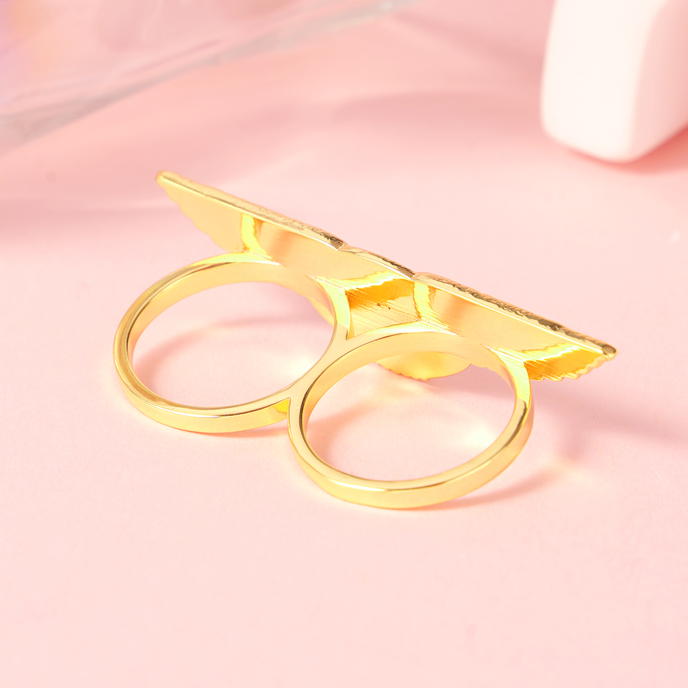 Wings Letter Initial Ring Two Finger Ring