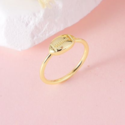 Dainty Football Ring Custom Engraved Ring