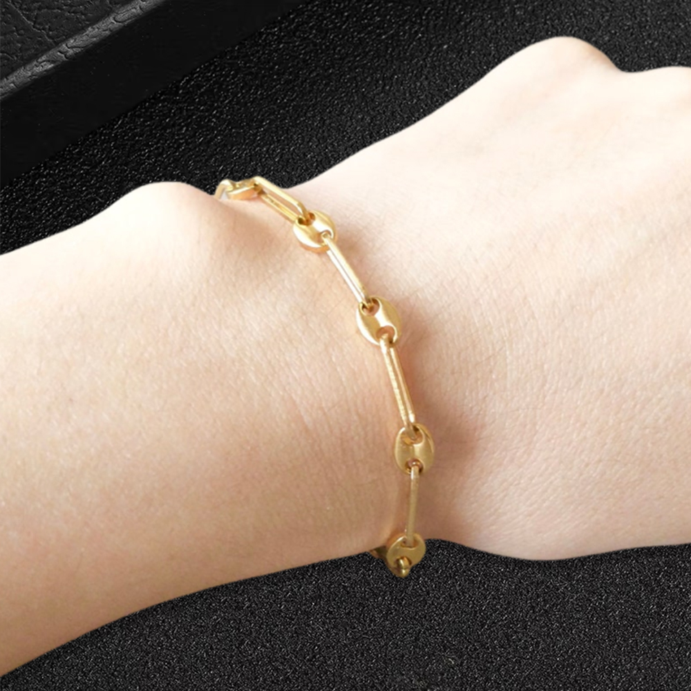 Puffed Mariner Anchor Link chain Bracelet