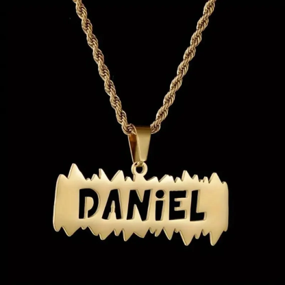 Customized Gold Plated Irregular Hollow Name Necklace Pendant Necklace