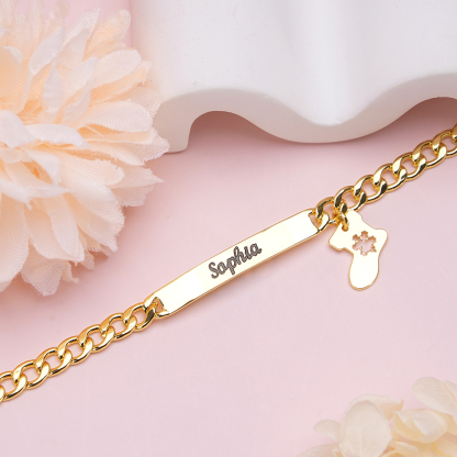 Christmas Socks Gold Plated Custom Name Bracelet 