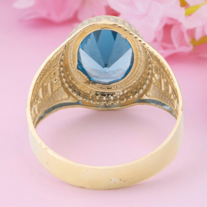 Round Birthstone Ring Custom Gold Plated Ring