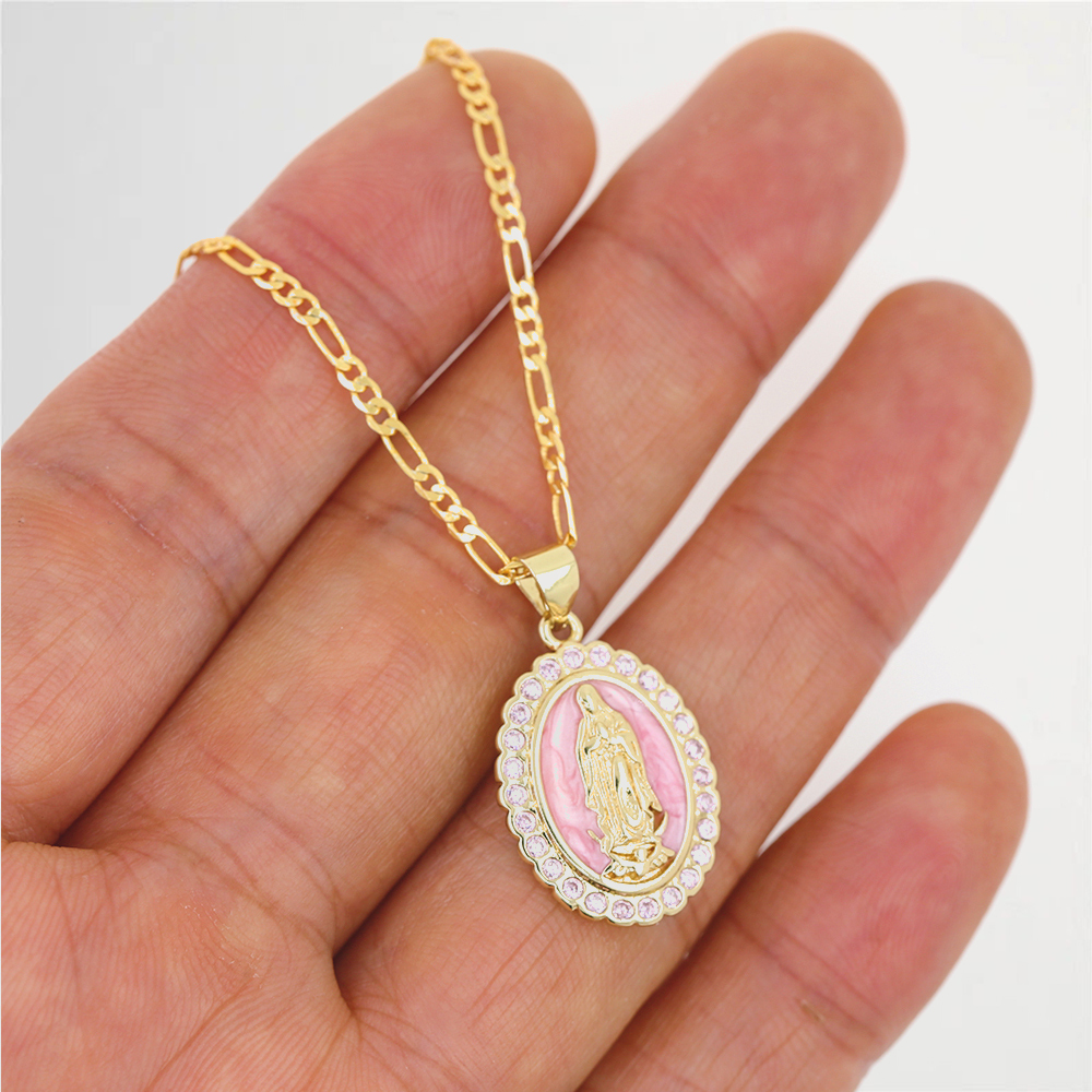 Virgin Mary Charm Gold Plated Necklace