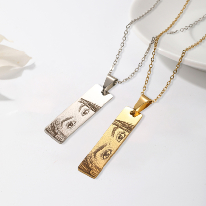 Personalized Engraved Eye Portrait Necklace