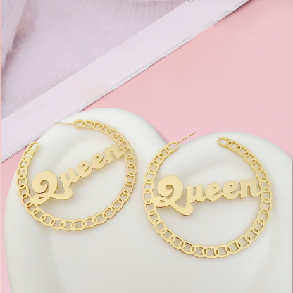 Personalized Gold Plated Name Hoop Earrings