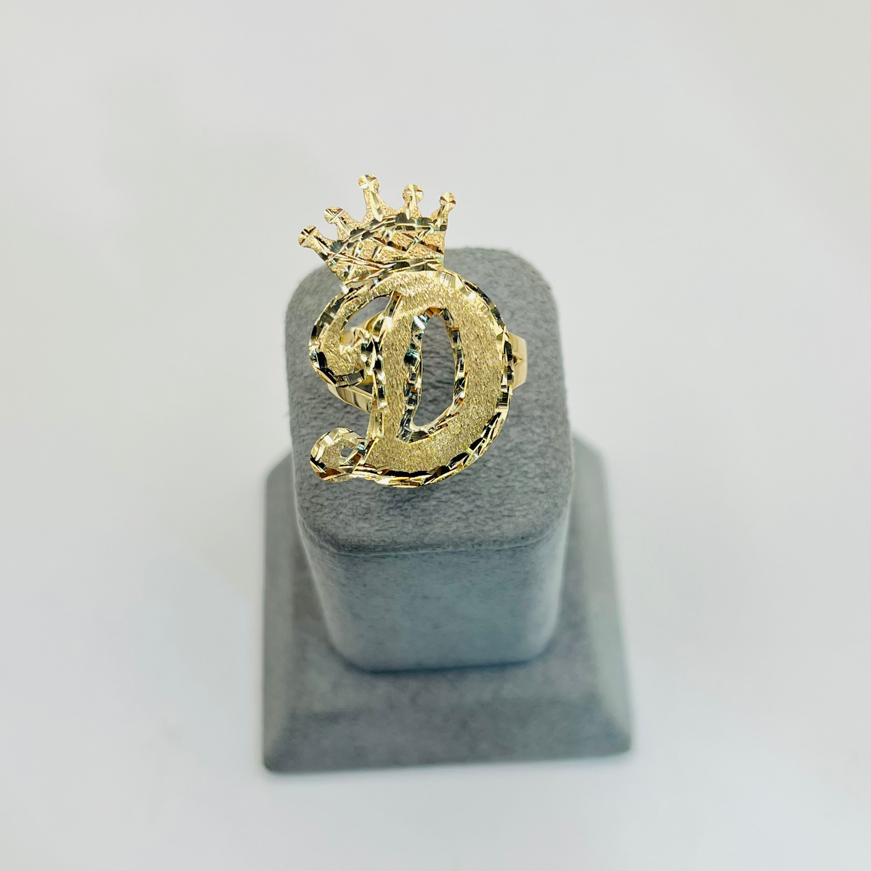 Gold Plated Custom Crown Initial Ring