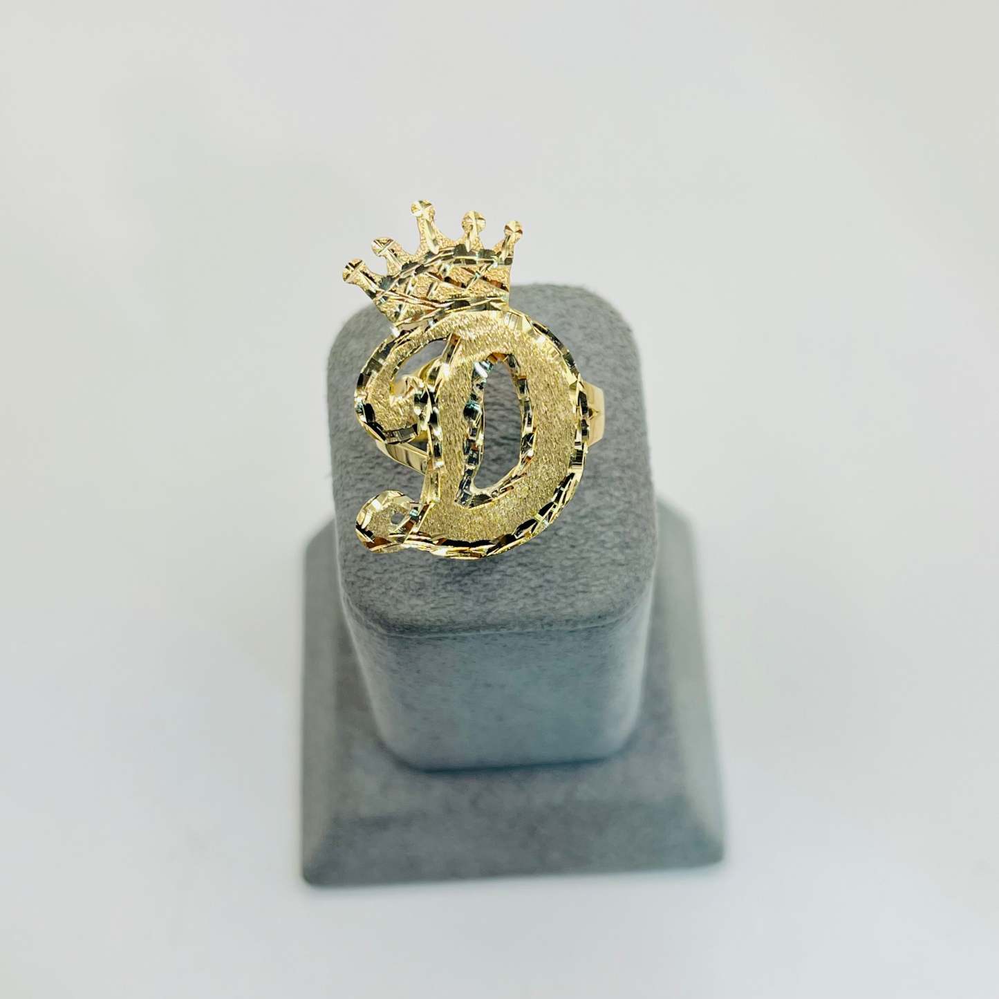 Gold Plated Custom Crown Initial Ring