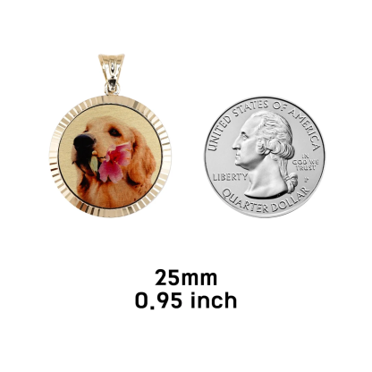 Diamond Cut Bezel Custom Memory Photo Pendant Necklace