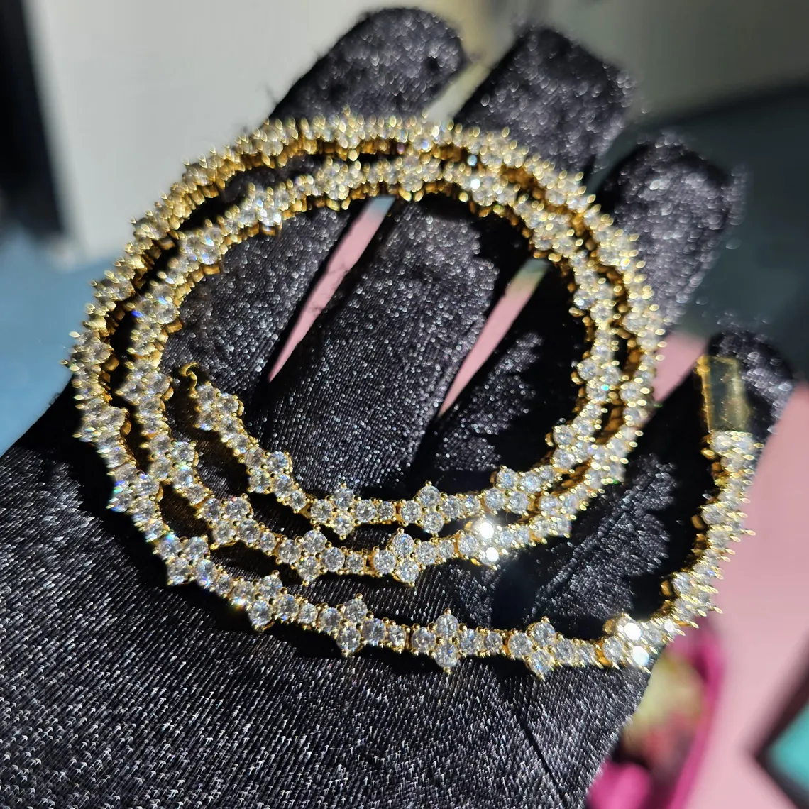 Iced Out Cross Tennis Chain Cubic Zirconia Hip Hop Choker