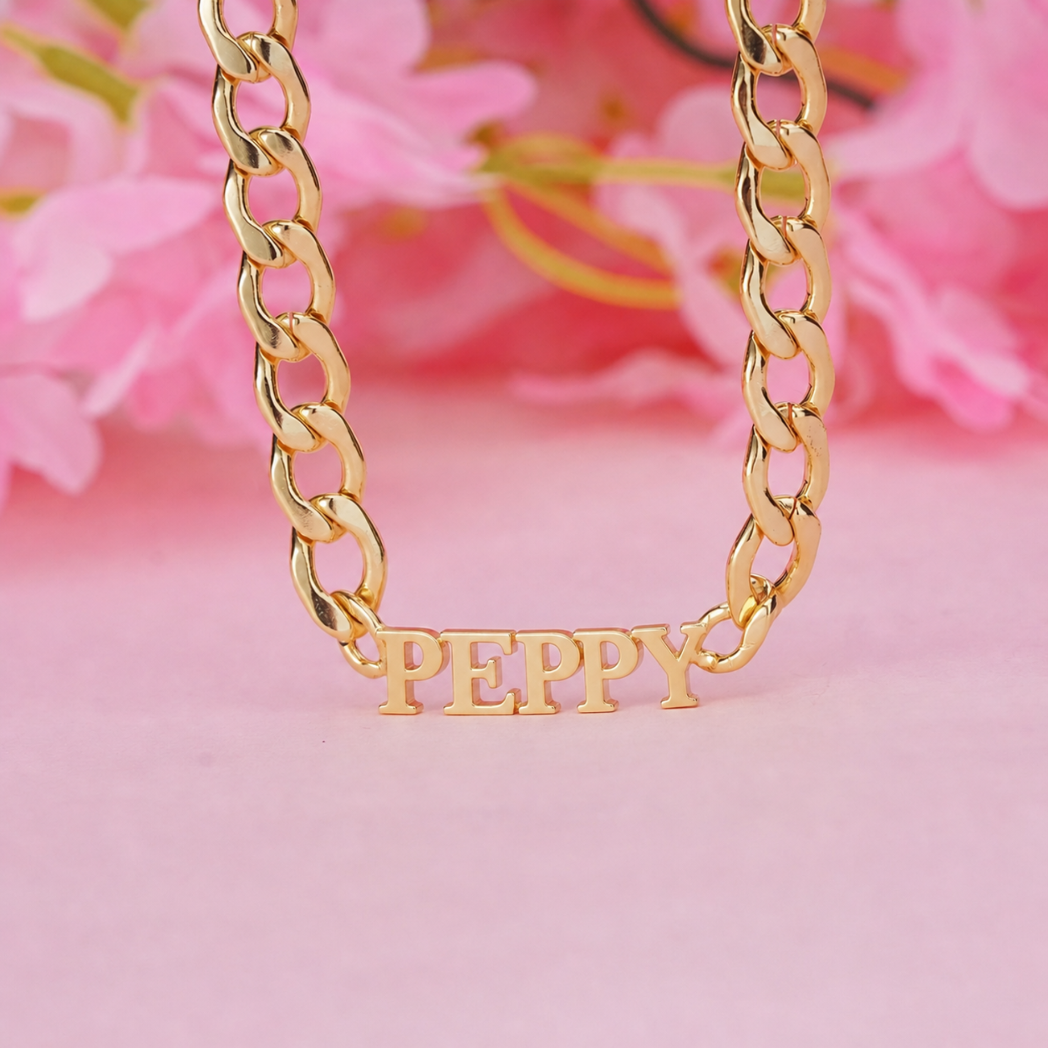 Gold Plated Personalized Name Necklace Choker Necklace with Cuban Chain