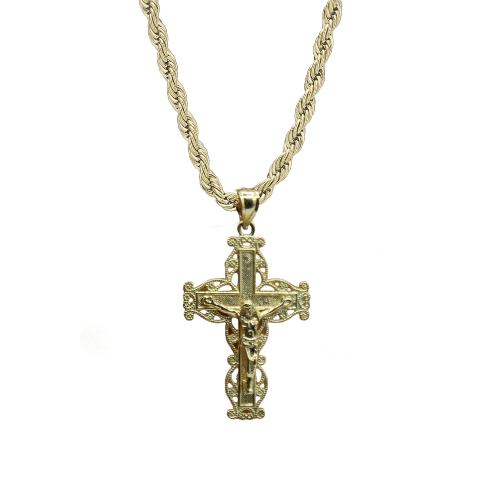 Jesus Cross Pendant Religious Christian Necklace