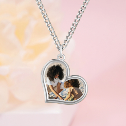 Custom Heart Pendant Photo Necklace