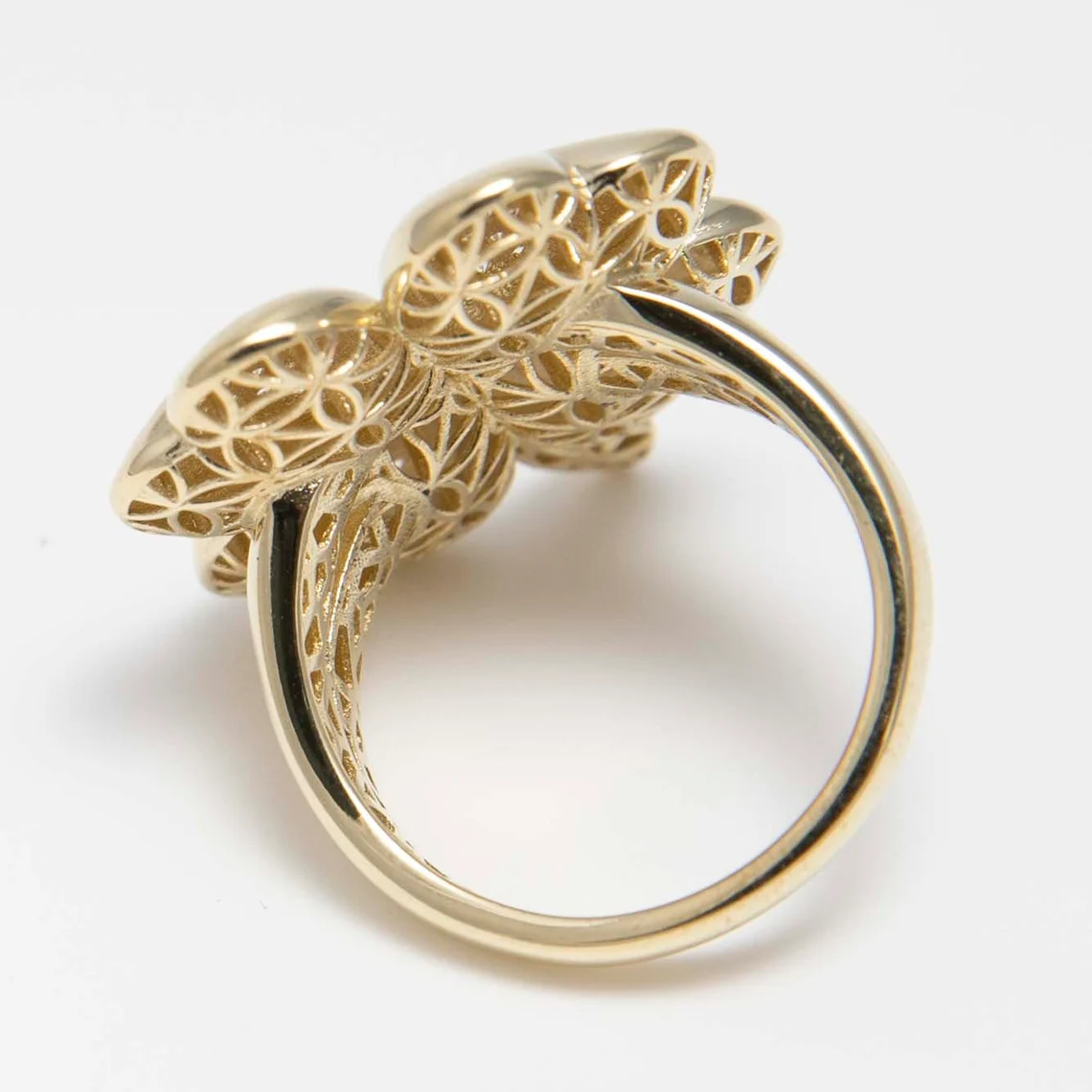 CZ Puffy Clover Luck Ring