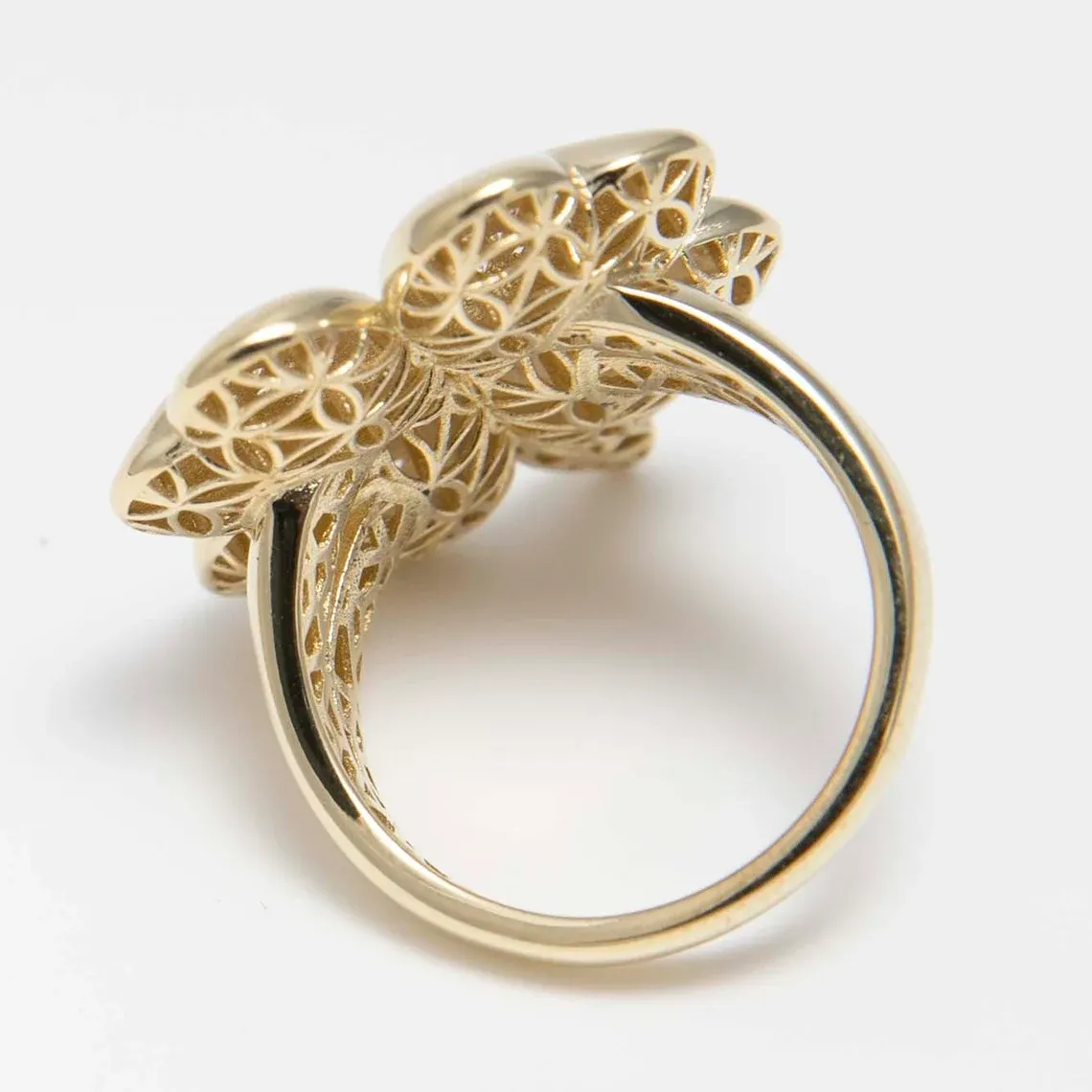 CZ Puffy Clover Luck Ring