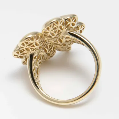 CZ Puffy Clover Luck Ring