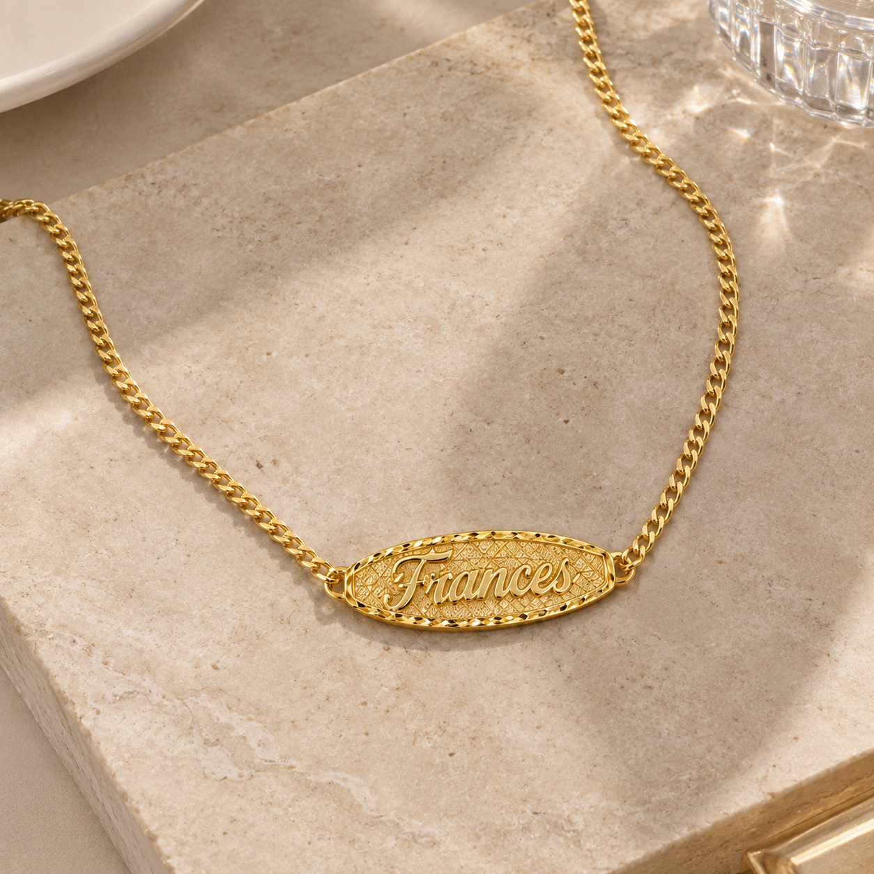 Gold Plated Custom Bar Nameplate Pendant Personalized Name Necklace