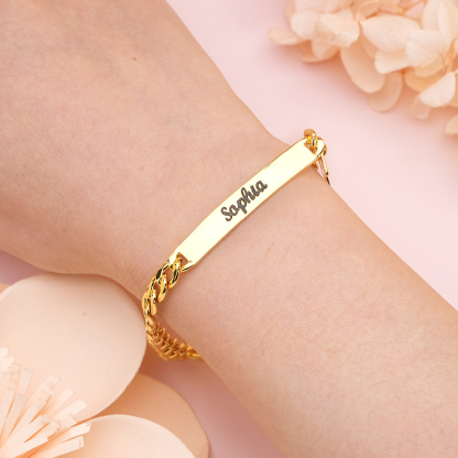 Christmas Socks Gold Plated Custom Name Bracelet 