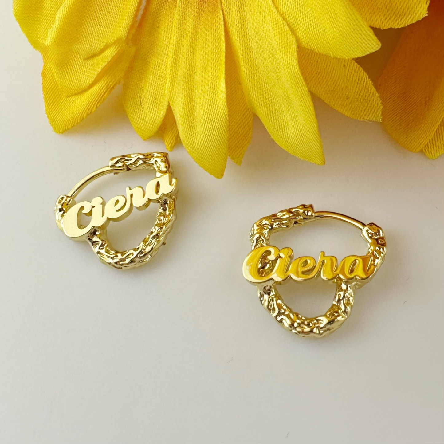 Nugget Earrings Cute Heart Earring Custom Name Earring