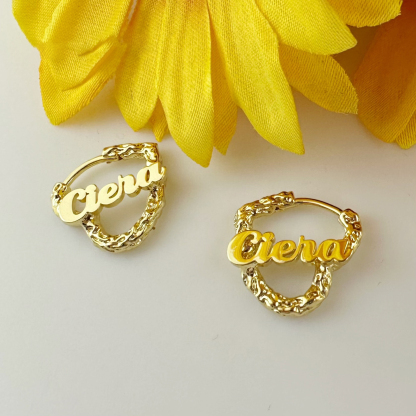 Nugget Earrings Cute Heart Earring Custom Name Earring