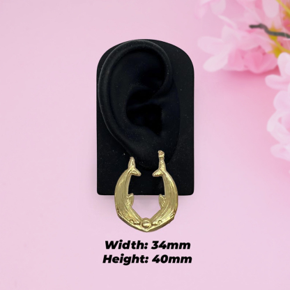 Dolphin Hoop Earrings Gold Plated Earrings