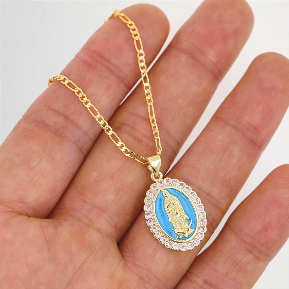 Virgin Mary Charm Gold Plated Necklace