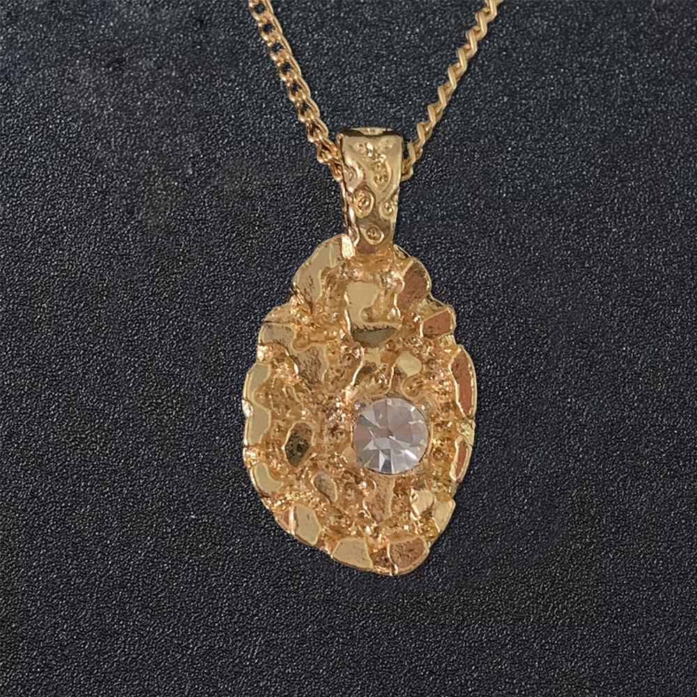 Nugget Style Gold Plated Necklace With Birthstone