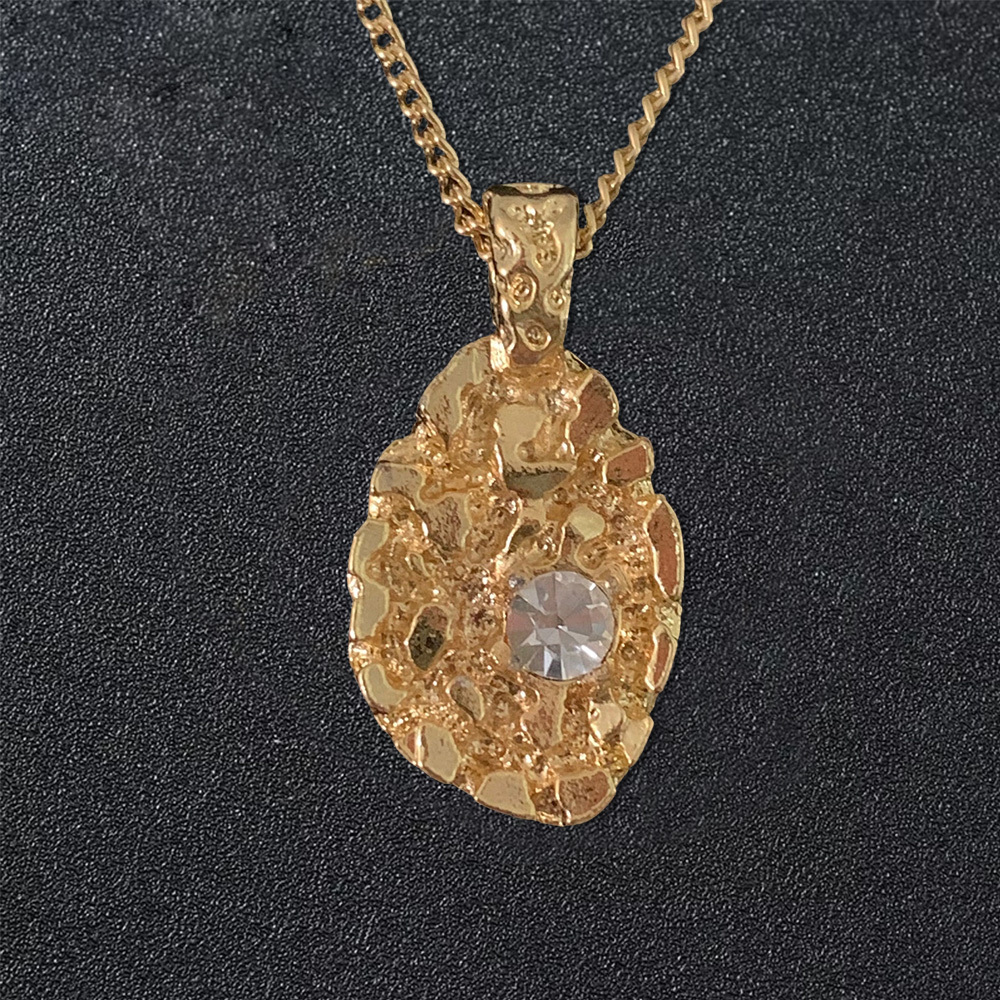 Nugget Style Gold Plated Necklace With Birthstone