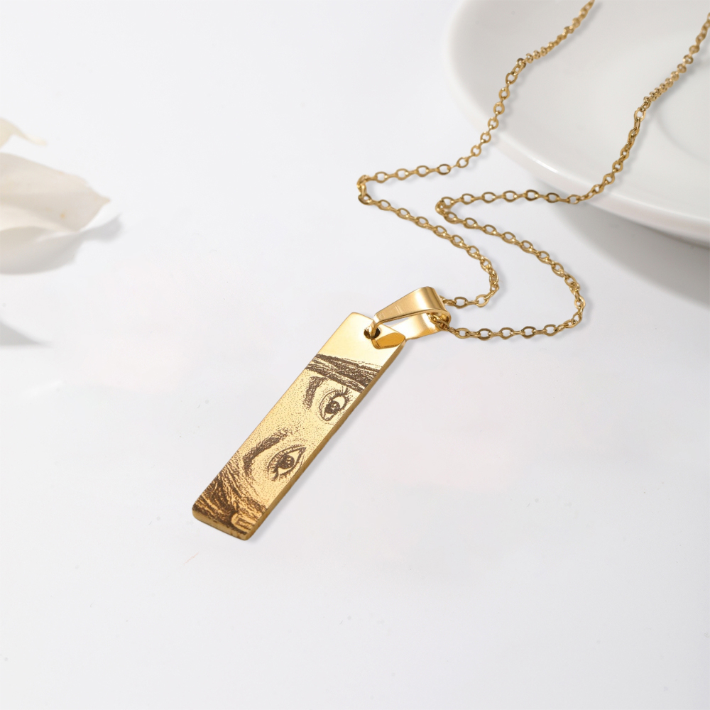 Personalized Engraved Eye Portrait Necklace